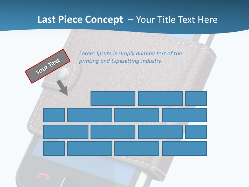 A Cell Phone With A Wallet On It PowerPoint Template