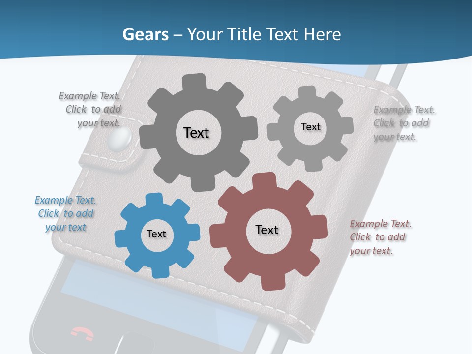 A Cell Phone With A Wallet On It PowerPoint Template
