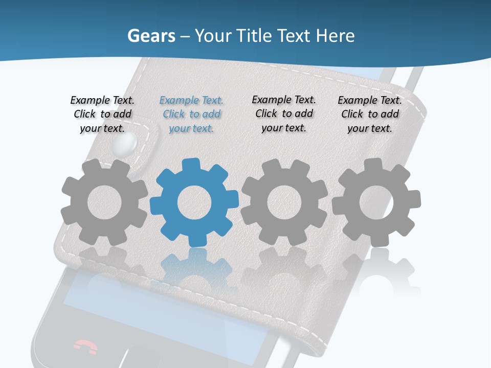 A Cell Phone With A Wallet On It PowerPoint Template