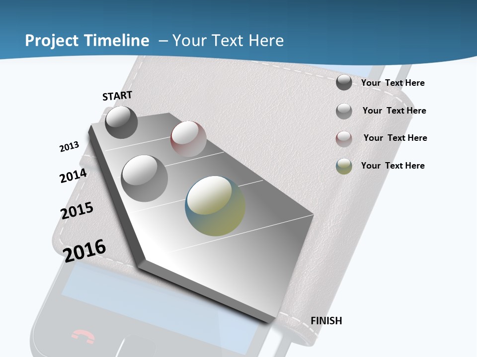 A Cell Phone With A Wallet On It PowerPoint Template