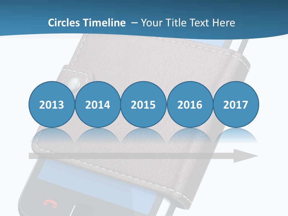 A Cell Phone With A Wallet On It PowerPoint Template