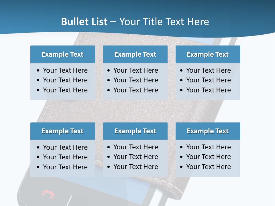 A Cell Phone With A Wallet On It PowerPoint Template