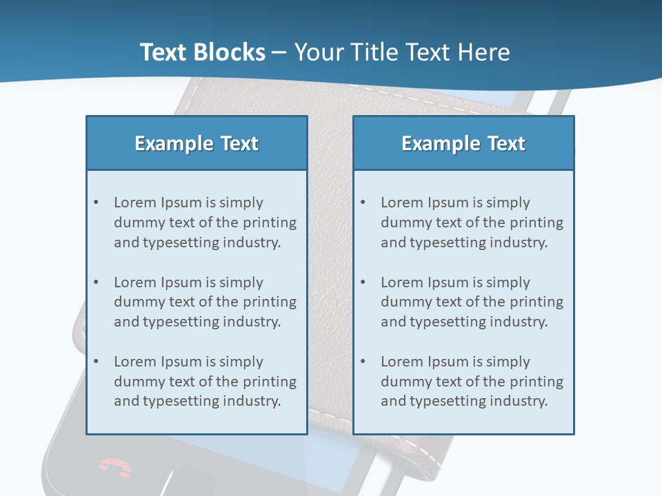 A Cell Phone With A Wallet On It PowerPoint Template