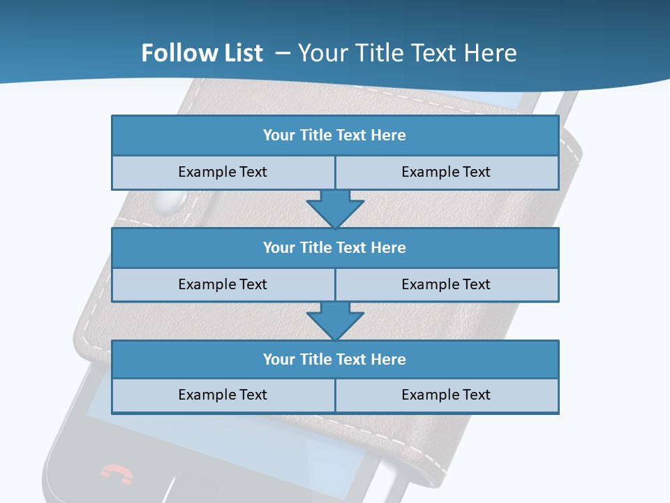 A Cell Phone With A Wallet On It PowerPoint Template