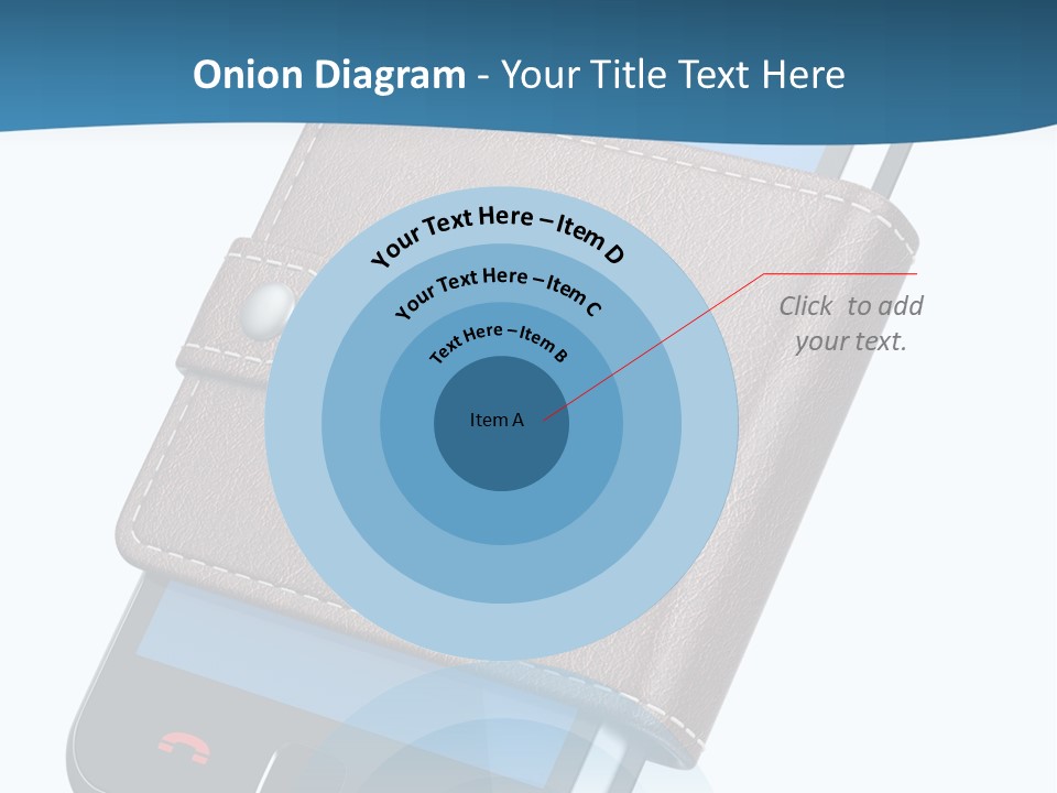A Cell Phone With A Wallet On It PowerPoint Template