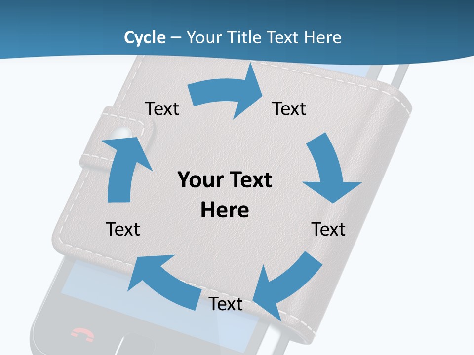 A Cell Phone With A Wallet On It PowerPoint Template
