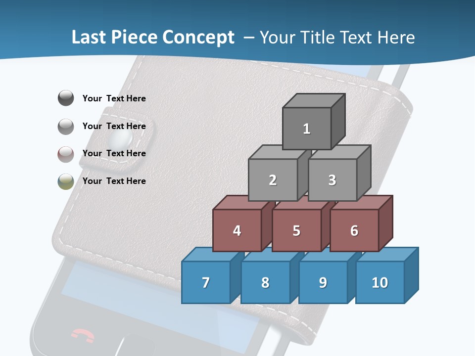 A Cell Phone With A Wallet On It PowerPoint Template