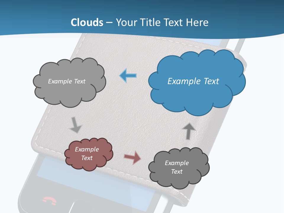 A Cell Phone With A Wallet On It PowerPoint Template