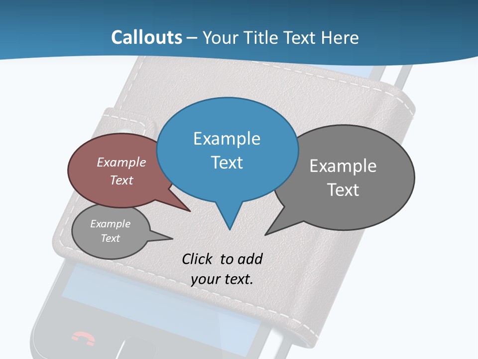 A Cell Phone With A Wallet On It PowerPoint Template