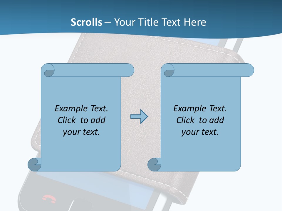 A Cell Phone With A Wallet On It PowerPoint Template