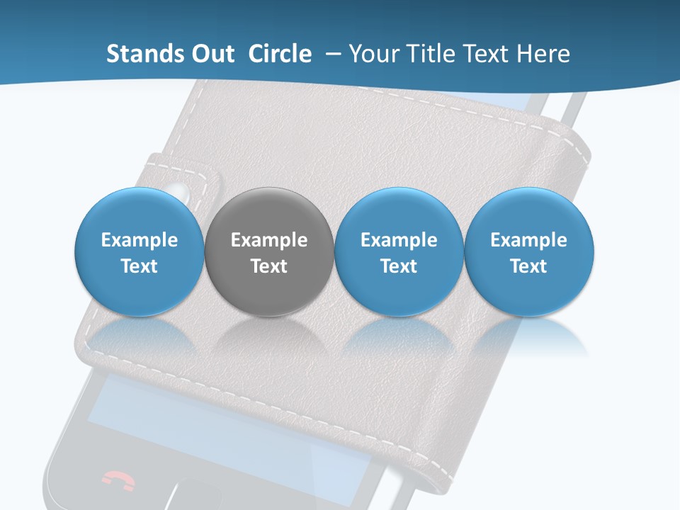 A Cell Phone With A Wallet On It PowerPoint Template