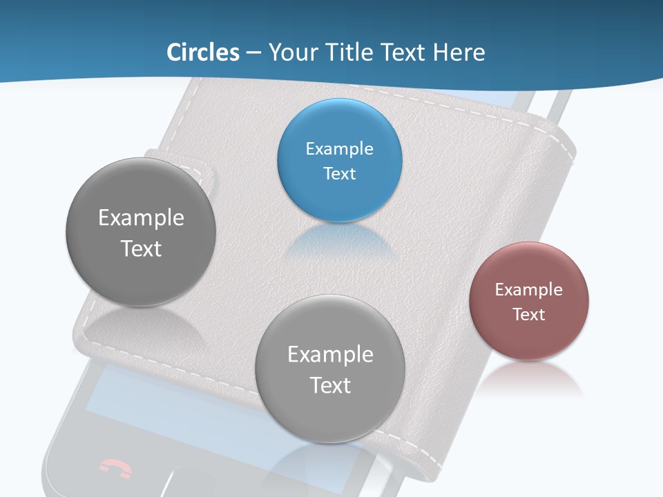 A Cell Phone With A Wallet On It PowerPoint Template