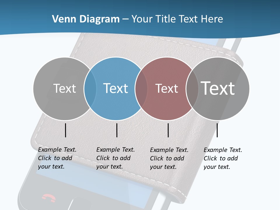 A Cell Phone With A Wallet On It PowerPoint Template