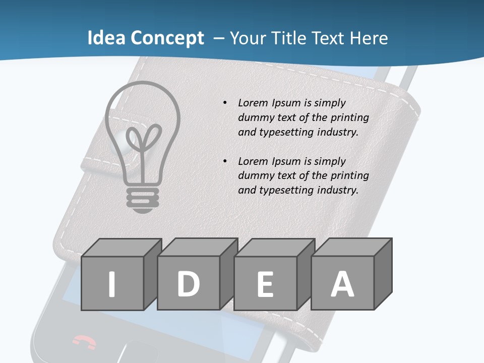 A Cell Phone With A Wallet On It PowerPoint Template