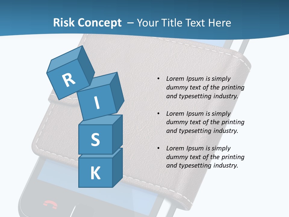 A Cell Phone With A Wallet On It PowerPoint Template