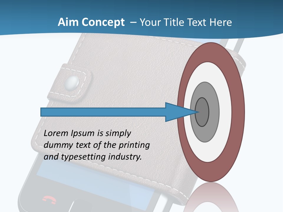 A Cell Phone With A Wallet On It PowerPoint Template