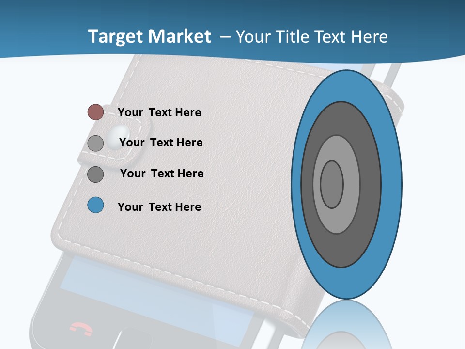 A Cell Phone With A Wallet On It PowerPoint Template