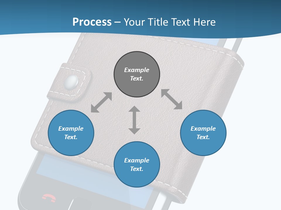 A Cell Phone With A Wallet On It PowerPoint Template