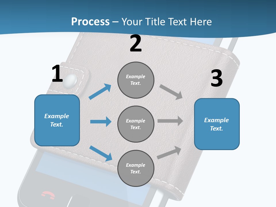 A Cell Phone With A Wallet On It PowerPoint Template