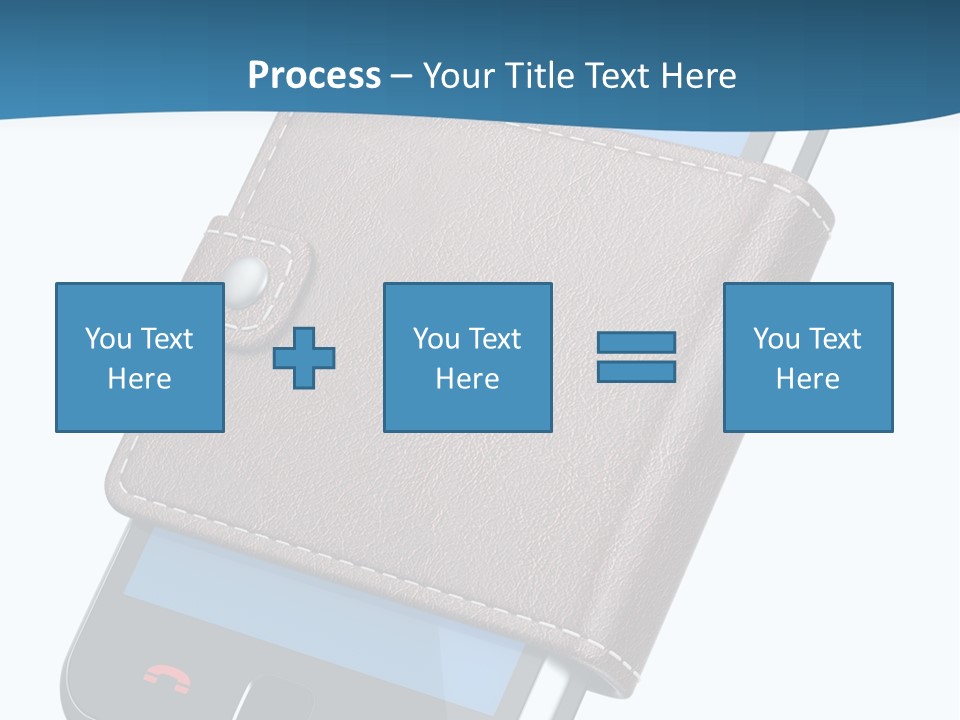 A Cell Phone With A Wallet On It PowerPoint Template