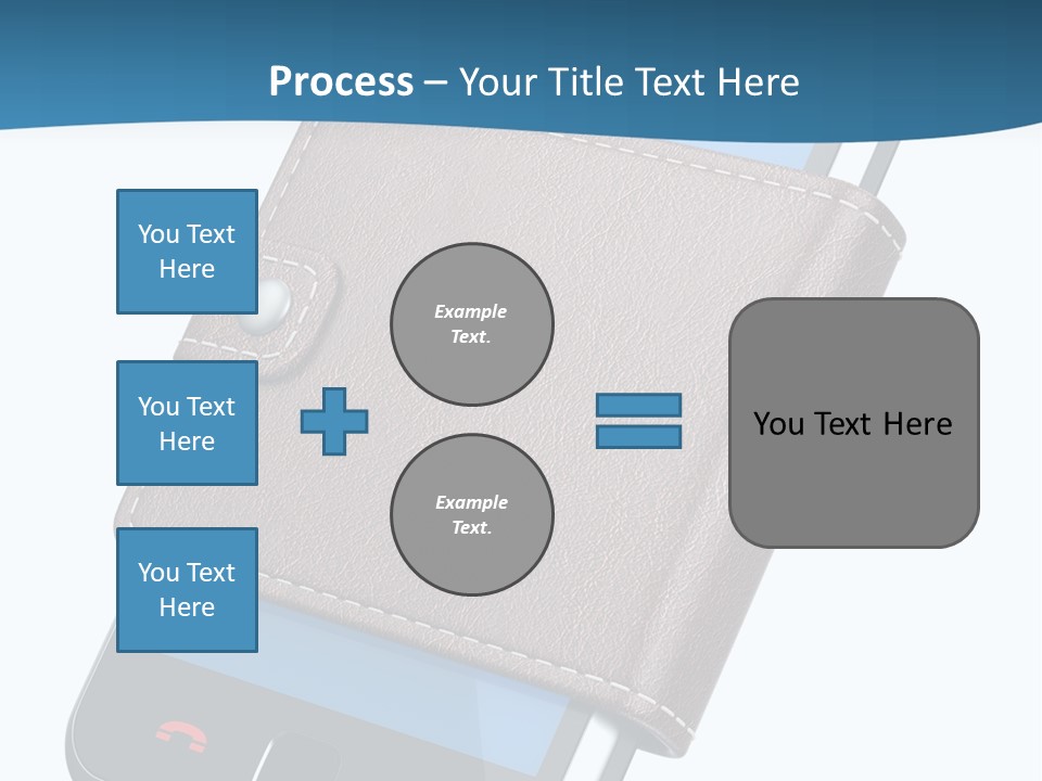 A Cell Phone With A Wallet On It PowerPoint Template