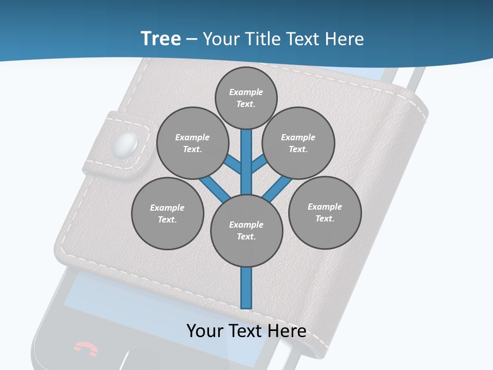 A Cell Phone With A Wallet On It PowerPoint Template
