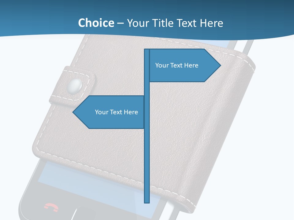 A Cell Phone With A Wallet On It PowerPoint Template