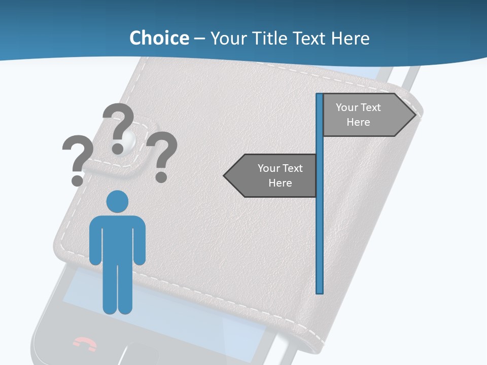 A Cell Phone With A Wallet On It PowerPoint Template