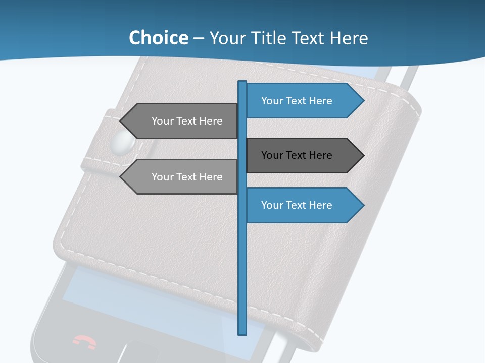 A Cell Phone With A Wallet On It PowerPoint Template