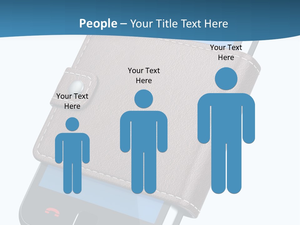 A Cell Phone With A Wallet On It PowerPoint Template