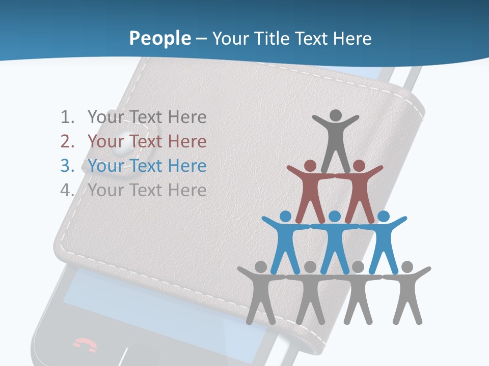 A Cell Phone With A Wallet On It PowerPoint Template