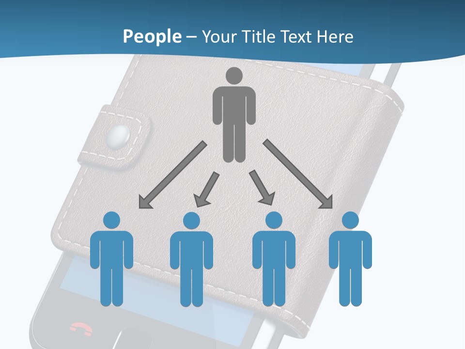 A Cell Phone With A Wallet On It PowerPoint Template