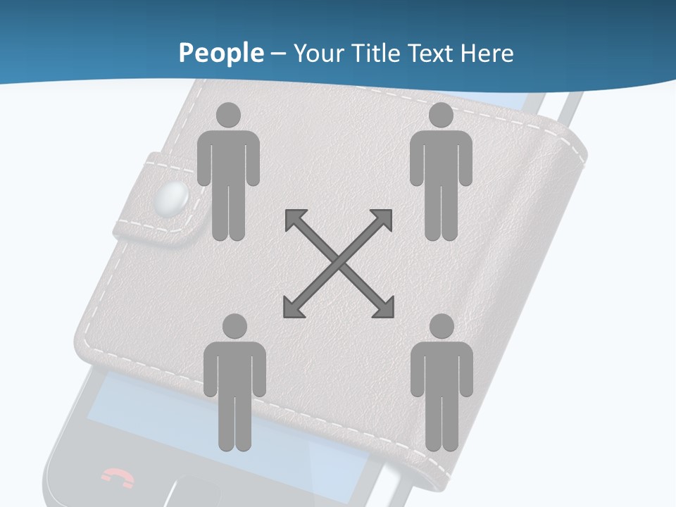 A Cell Phone With A Wallet On It PowerPoint Template