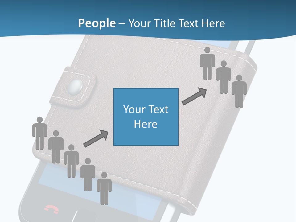 A Cell Phone With A Wallet On It PowerPoint Template