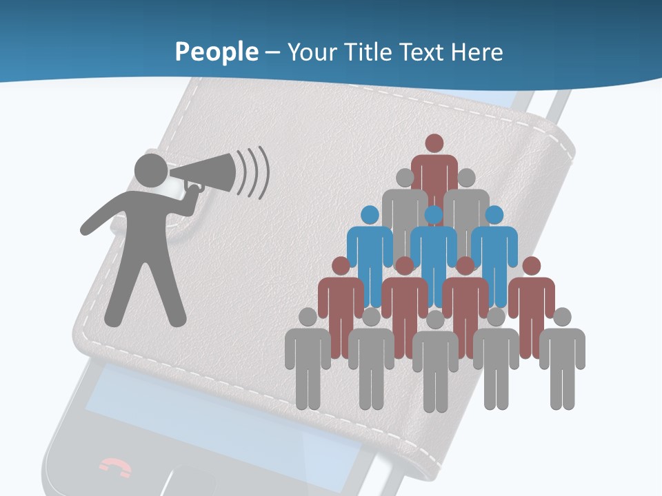 A Cell Phone With A Wallet On It PowerPoint Template