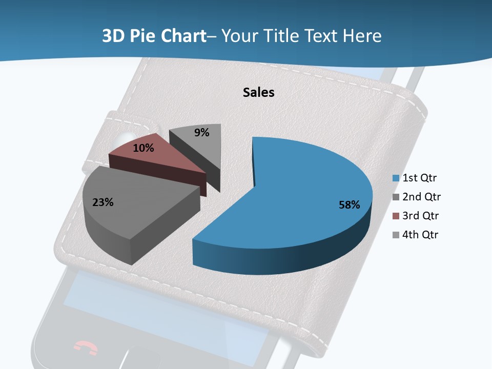 A Cell Phone With A Wallet On It PowerPoint Template