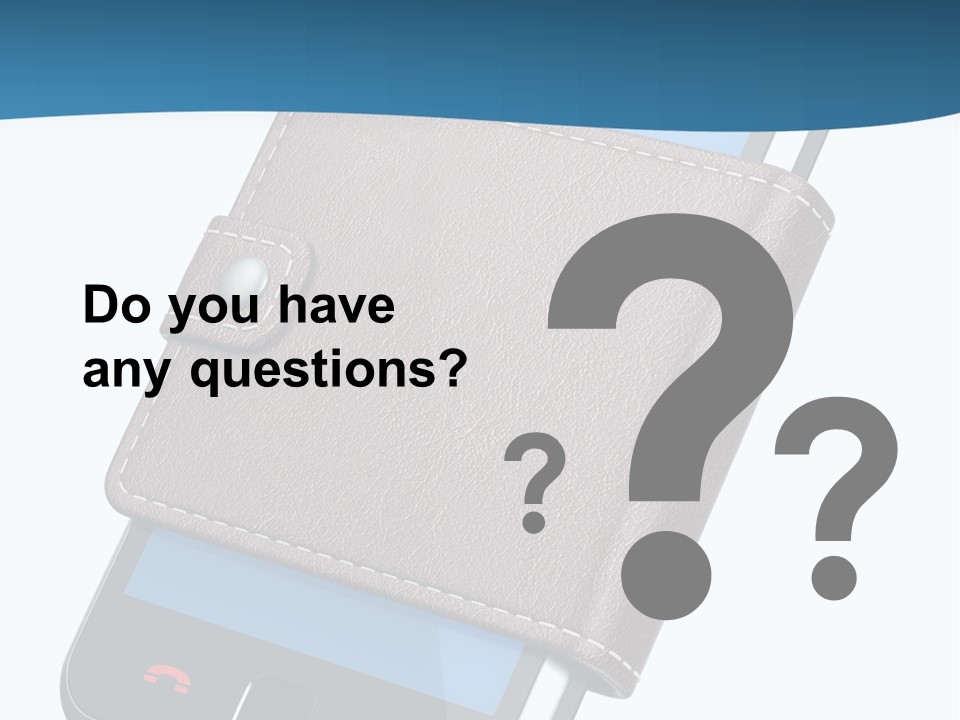 A Cell Phone With A Wallet On It PowerPoint Template