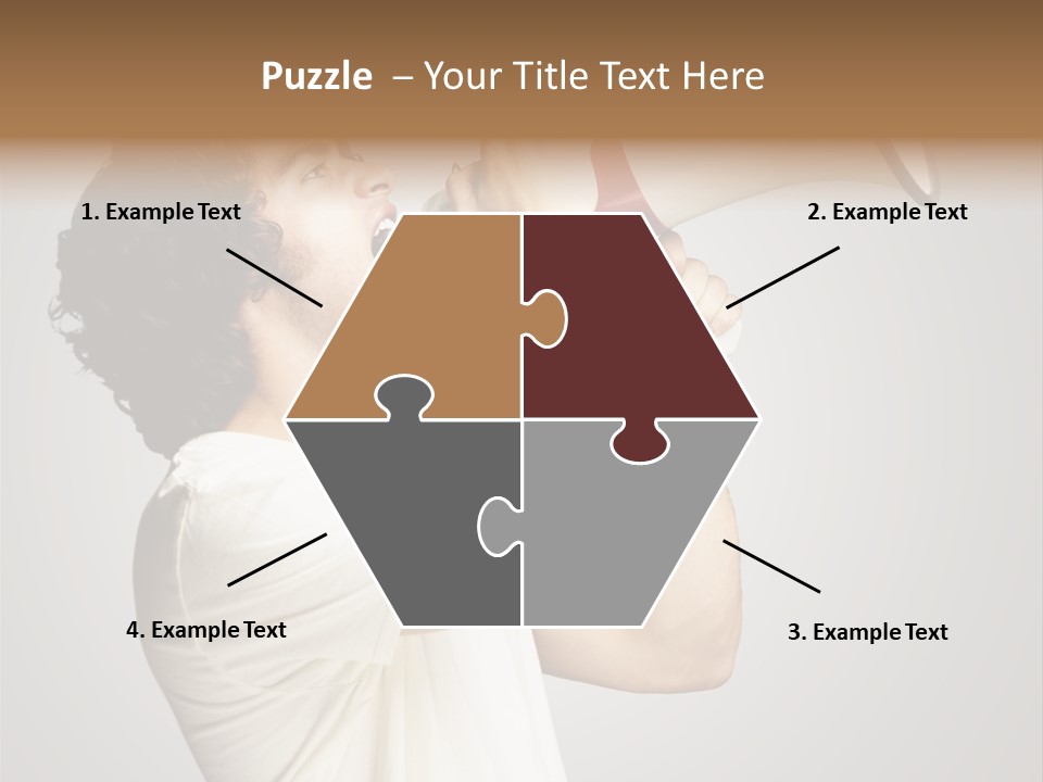 Person Megaphone Amplifier PowerPoint Template