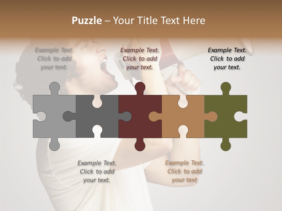 Person Megaphone Amplifier PowerPoint Template