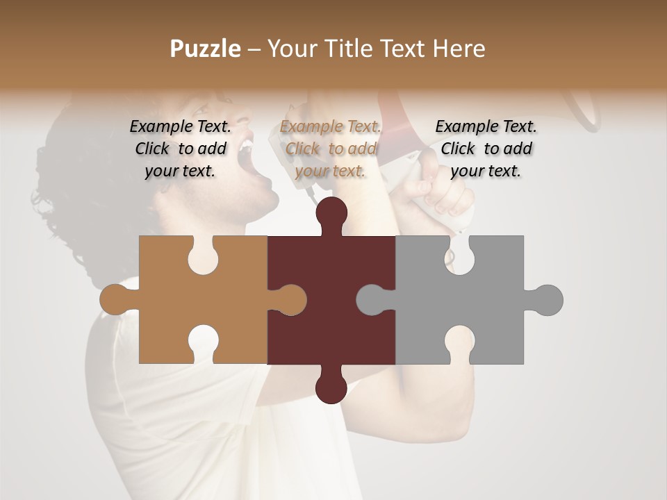 Person Megaphone Amplifier PowerPoint Template