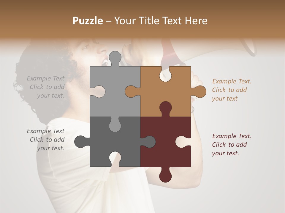 Person Megaphone Amplifier PowerPoint Template