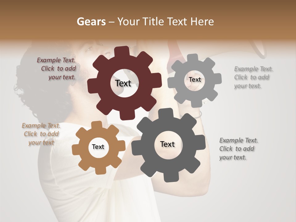 Person Megaphone Amplifier PowerPoint Template