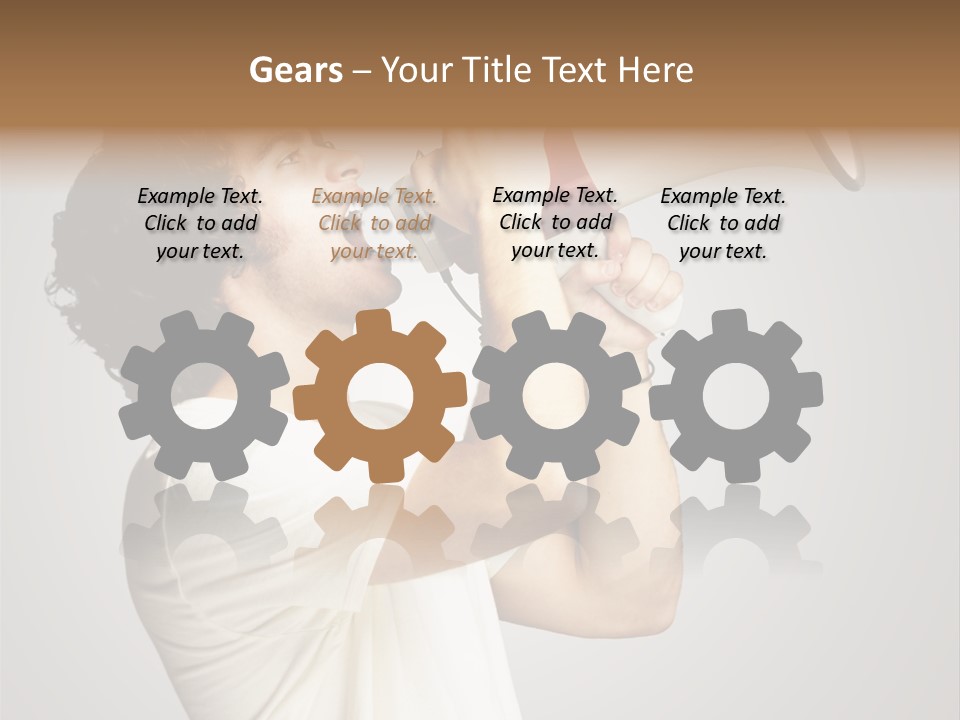 Person Megaphone Amplifier PowerPoint Template