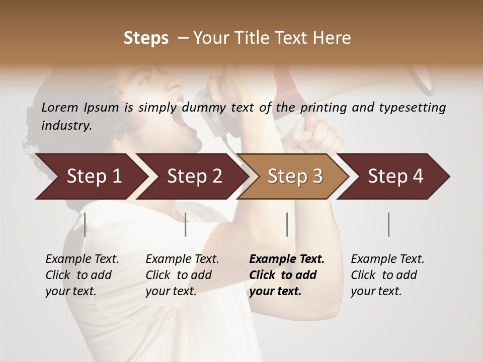 Person Megaphone Amplifier PowerPoint Template