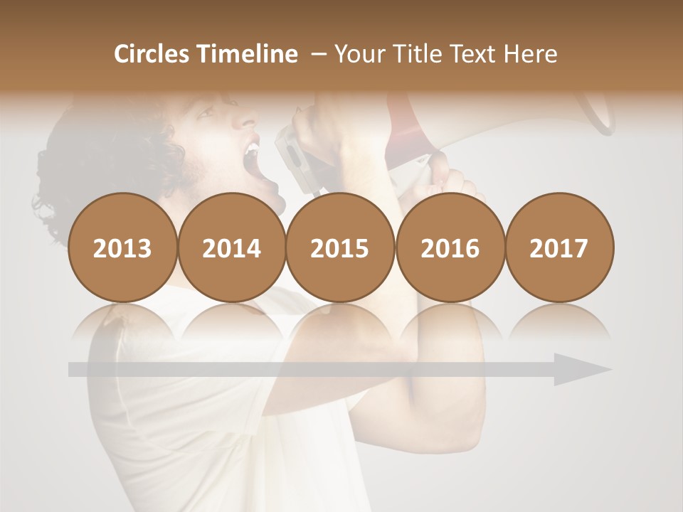 Person Megaphone Amplifier PowerPoint Template