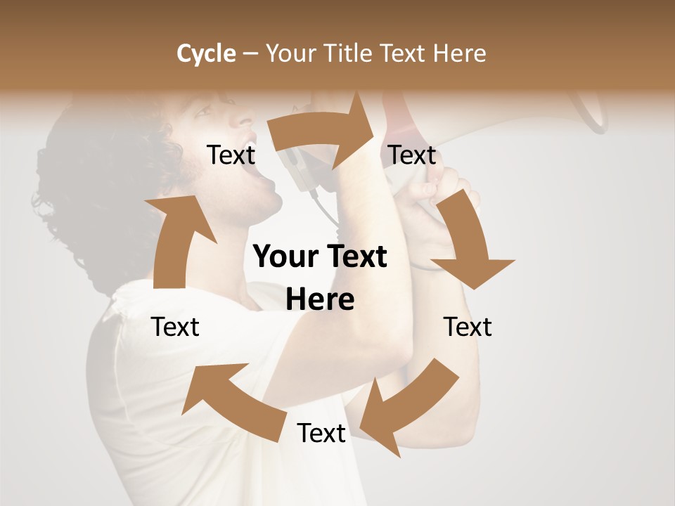 Person Megaphone Amplifier PowerPoint Template