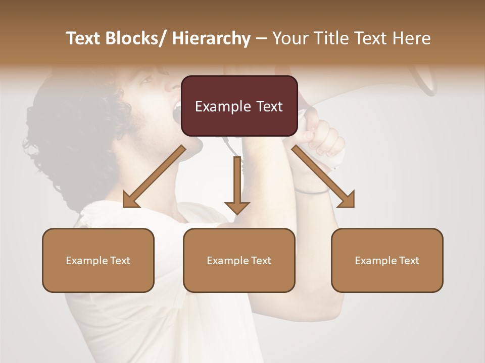 Person Megaphone Amplifier PowerPoint Template