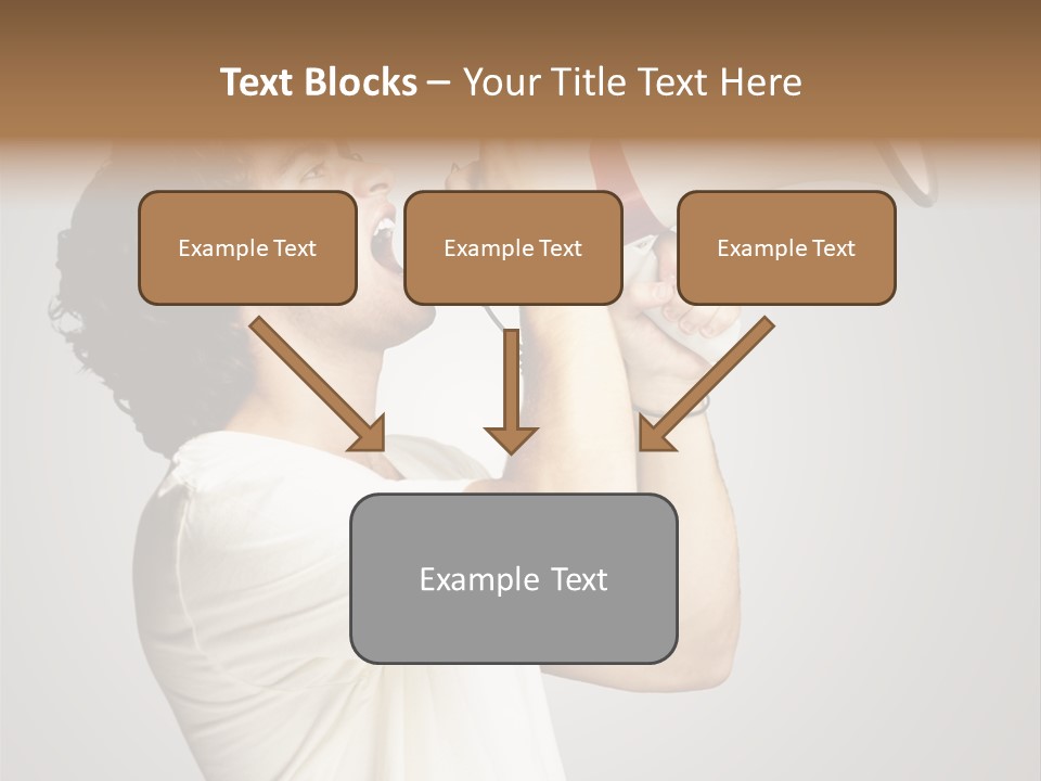 Person Megaphone Amplifier PowerPoint Template