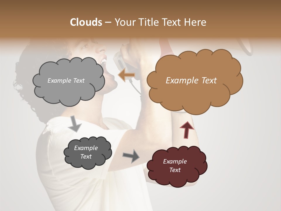 Person Megaphone Amplifier PowerPoint Template