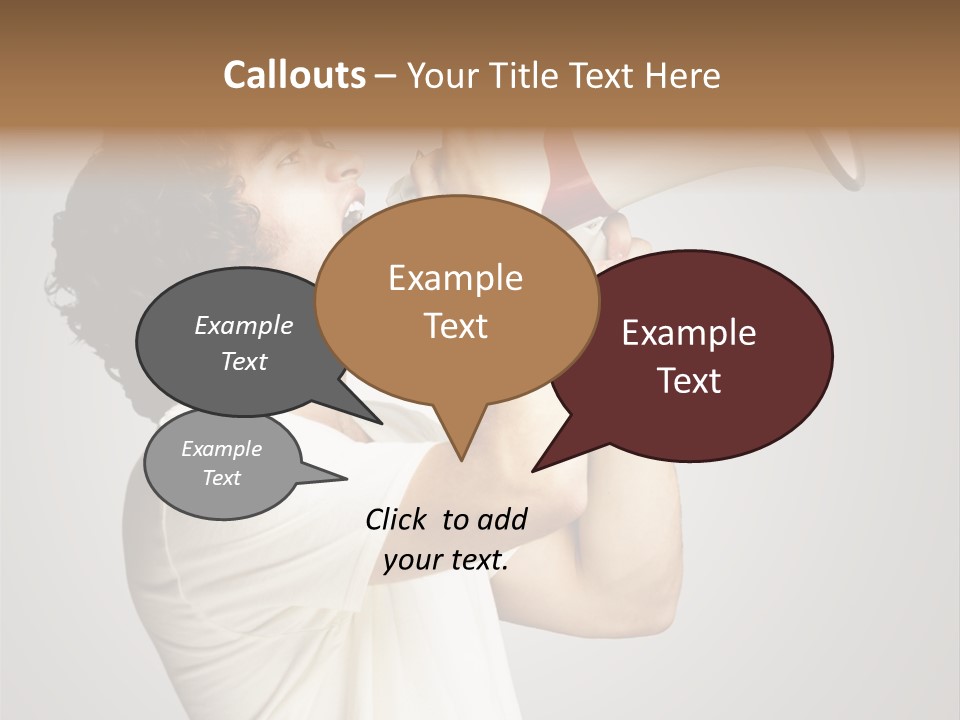 Person Megaphone Amplifier PowerPoint Template